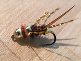 Two-Headed Stonester - Double Bead Head Golden Stone Fly Nymph [Pack of 6]