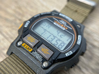 Classic Men's Timex Ironman Watch - Orange/Black ⌚ Khaki Nato Strap